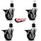 Service Caster 4'' Black Poly Swivel 1-7/8'' Expanding Stem Caster Set with Brake, 4PK SCC-EX20S414-PPUB-BLK-PLB-178-4 - alternate 3